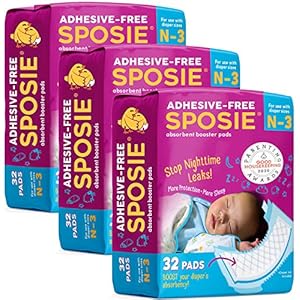 Sposie Overnight Baby Diaper Booster Pads/ Doublers for Newborns to Size 3 Diapers| 96 Insert-Pads| No Adhesive, Easy…