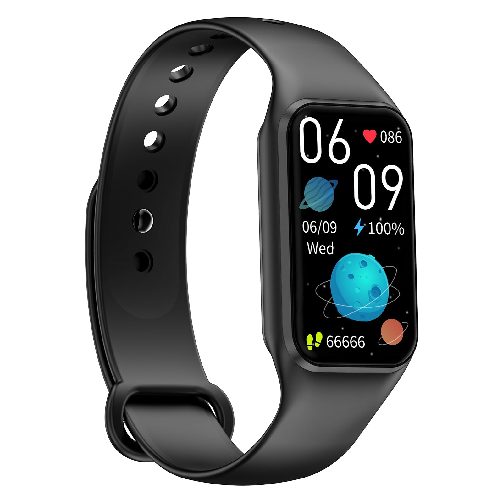 FeipuQuSmart Watch for Men Women-Blood Oxygen,Step Counter,Heart Rate,Sleep Monitor,24 Sport Modes,iP68 Waterproof,Activity Tracker,Compatible with Android and iOS,Present For Men/Women/Kids,Black