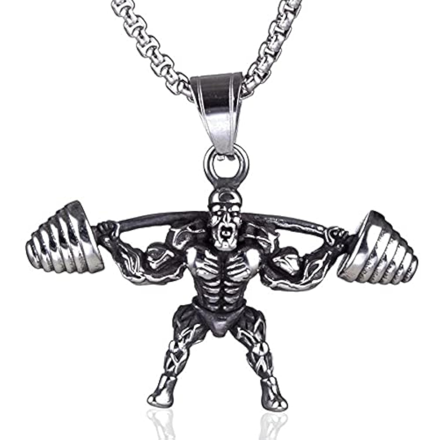 Yerdos Fitness Bodybuilding Weightlifting Men Necklaces Pendants Chain for man Male Stainless Steel Jewelry Creativity Gift