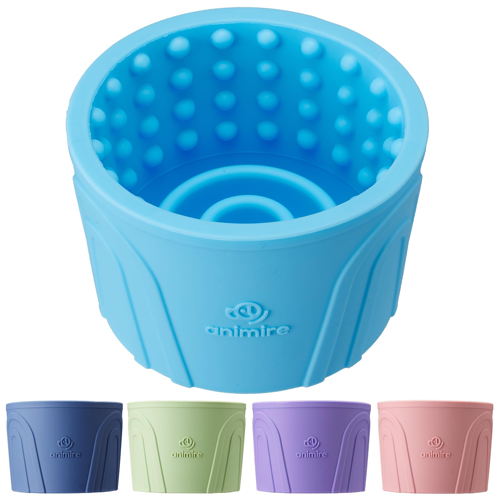 Dog Slow Feeder Lick Bowl, Anxiety Relief Dog Licking Mat Treat Dispenser, Non-Slip Anti-Choking Slow Eating Lick Bowl for Small Medium and Large Breed Dogs, BPA Free Silicone (M-L)