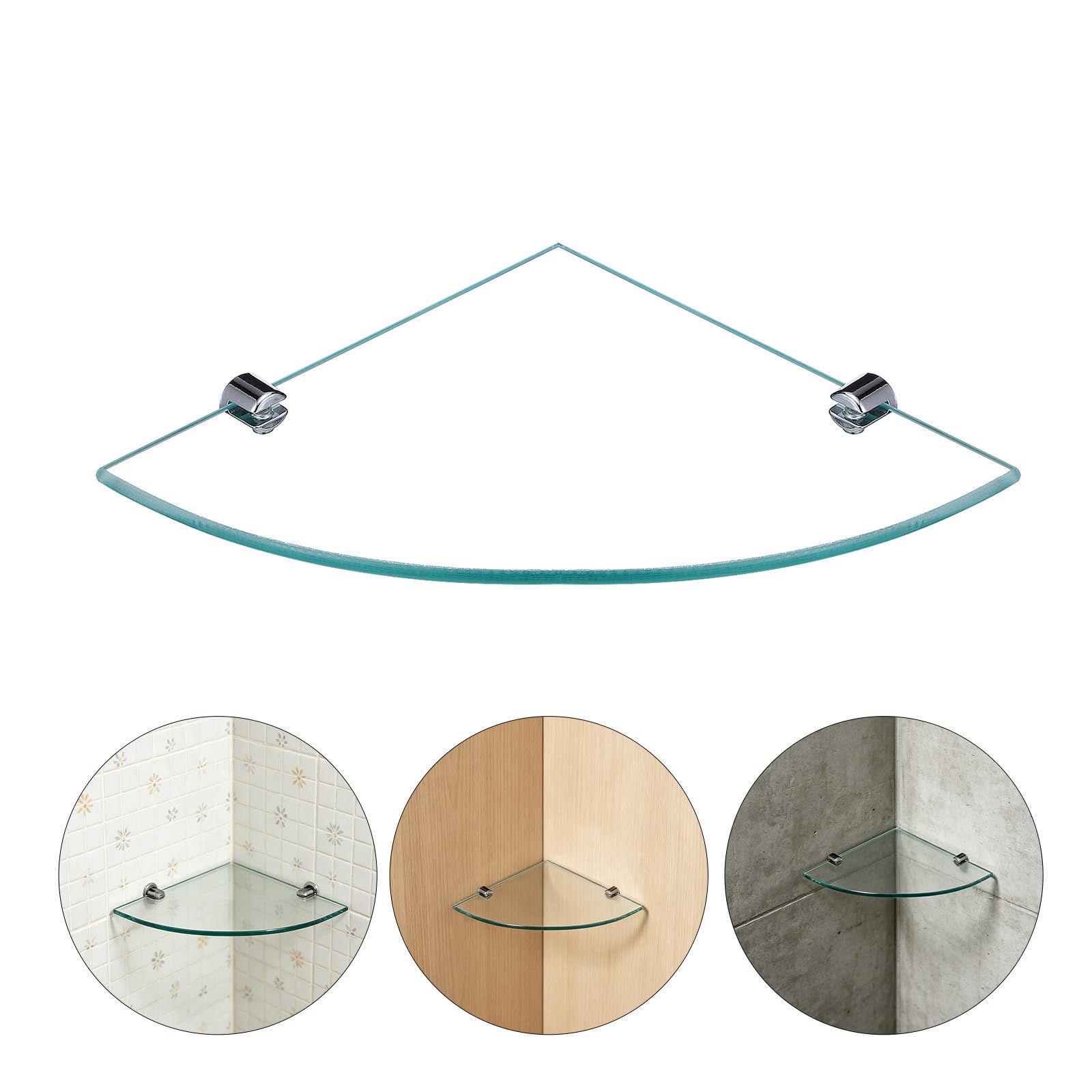 Toyvian 2 Piezas Estante de Esquina y Diseño Compacto para Baño de Vidrio Templado con Soporte Resistente para Organización Ducha y Baño