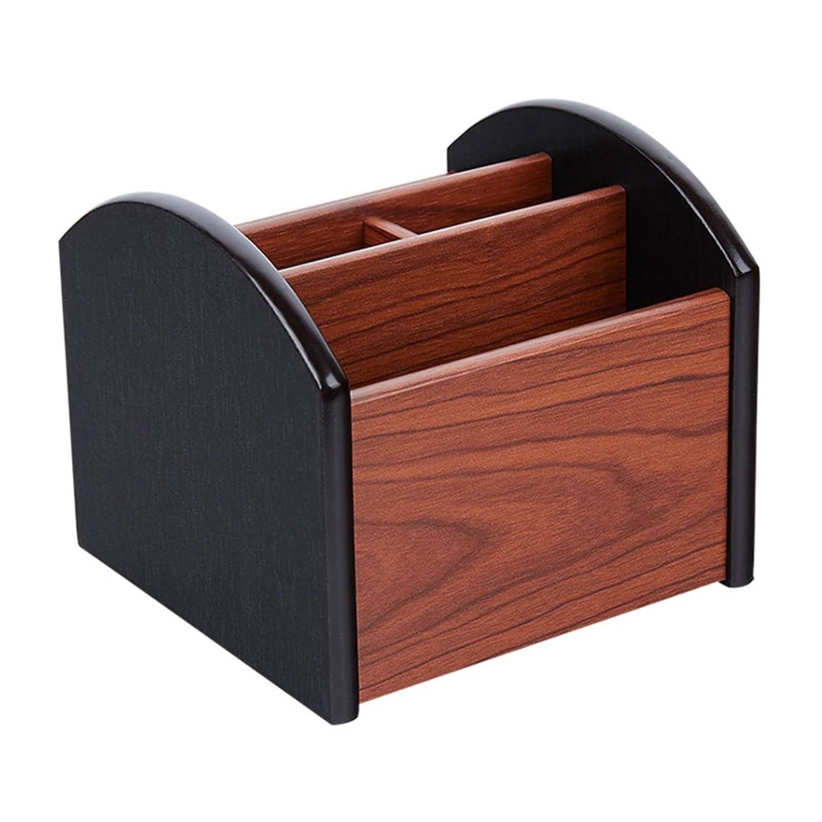 Boîte de rangement en bois à compartiments pour stylo et télécommande