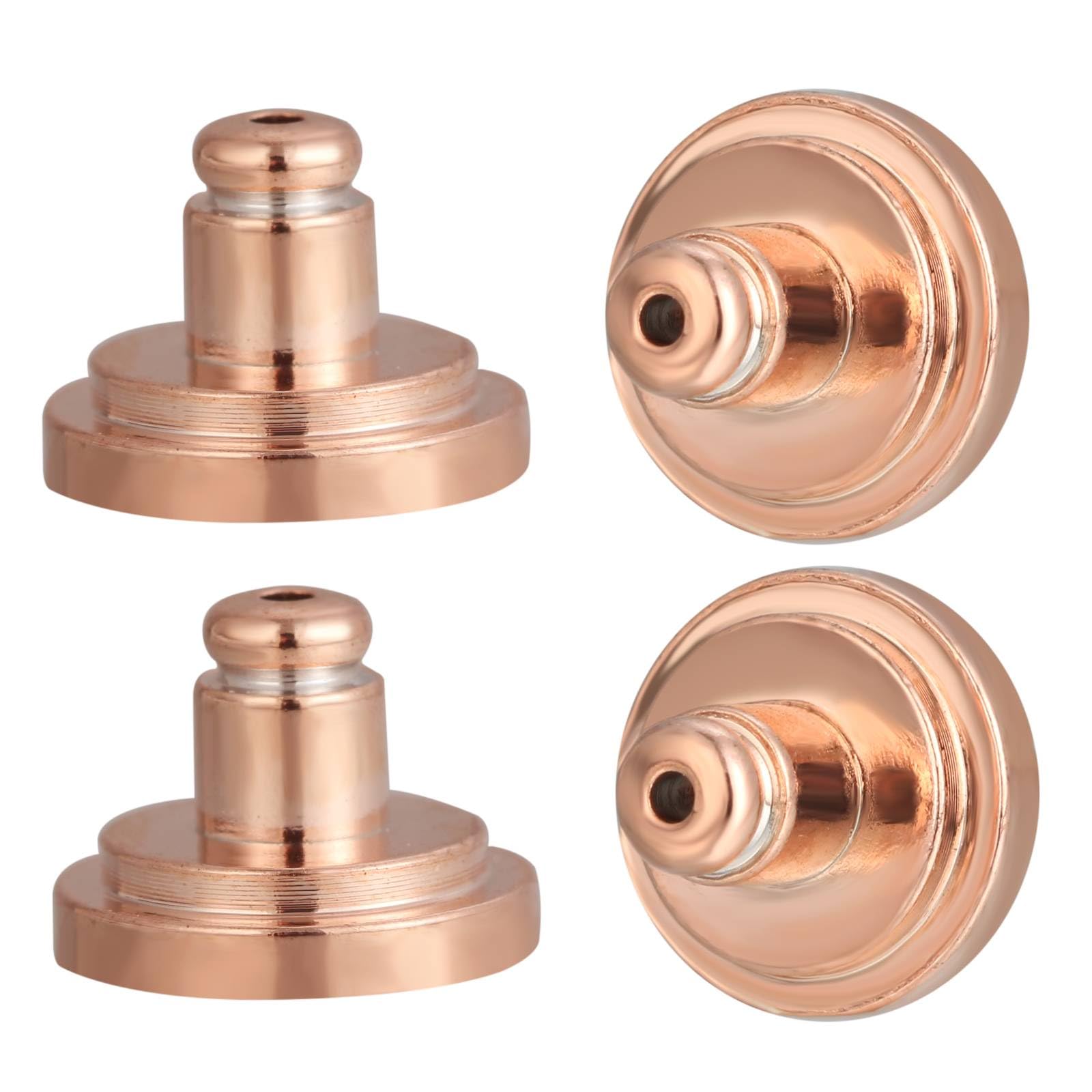 JIACHARMEDEarring Backs for Droopy Ears, Big Earring Lifters Supports Backs for Studs Heavy Earrings Large Locking Earring Backings Replacement 4pcs Backstop Secure Comfortble Stopper,Rose Gold