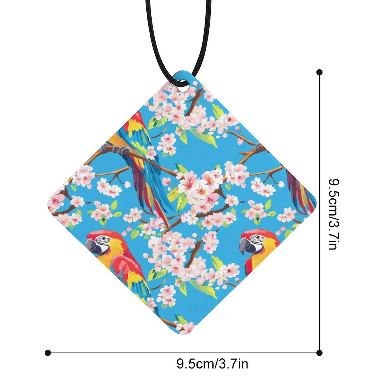 Parrot Bird Car Air Freshener Hanging Aromatherapy Tablets for Car Accessories Rhombus