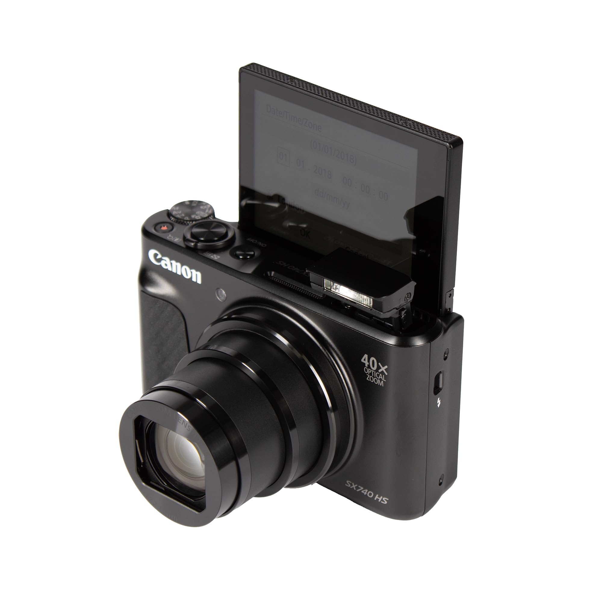 Canon PowerShot SX740 HS Lite Edition Digitalkamera (20,3 MP, 40-Fach optischer Zoom, 7,5cm (3 Zoll) Display, DIGIC 8, 4K Ultra HD, HDMI, WLAN, Bluetooth, Blendenautomatik, Zeitautomatik), Schwarz
