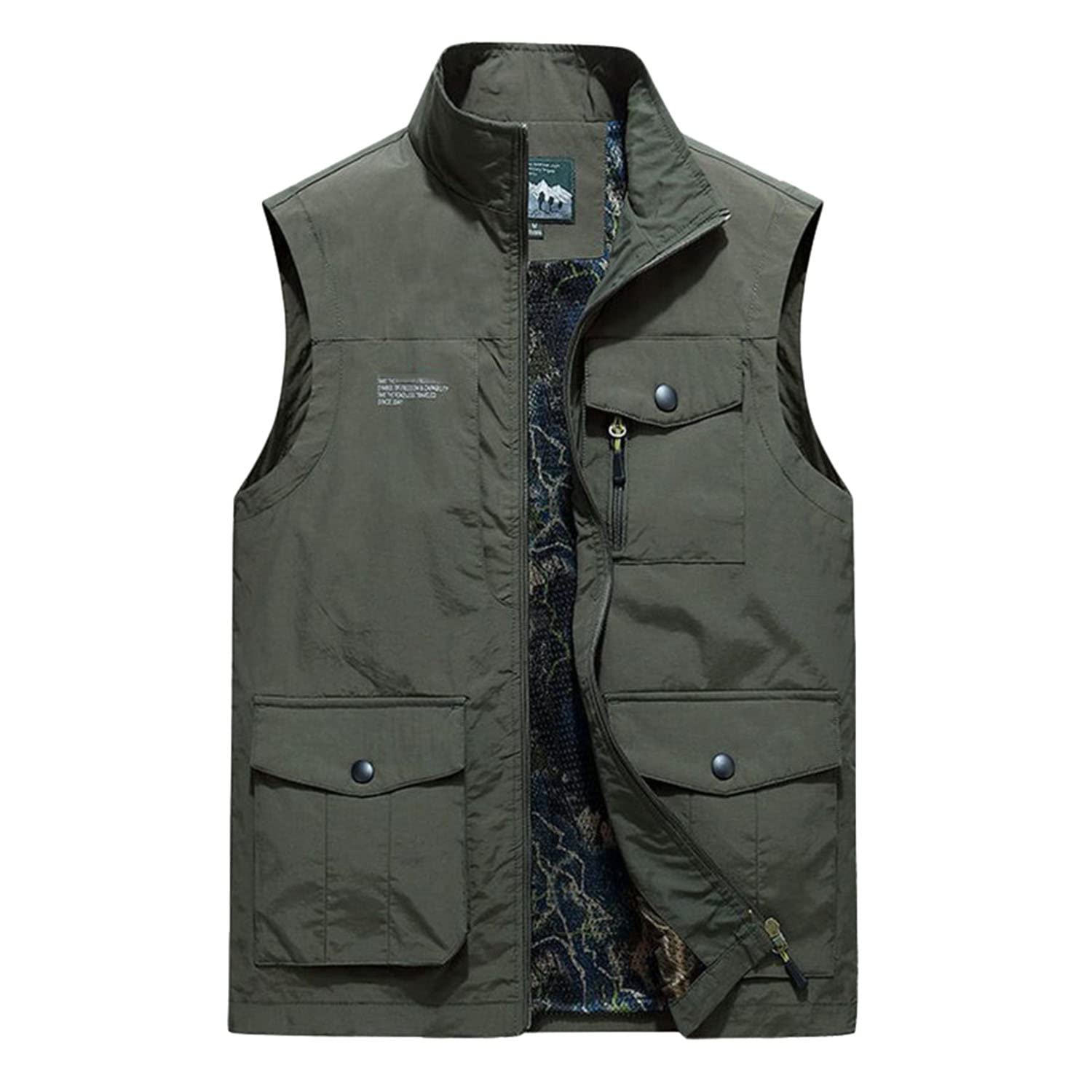 Chaleco De Hombre Chaleco Multibolsillos para Exteriores Sin Mangas Chaleco De Pesca Casual Transpirable Chaqueta De Senderismo De Viaje