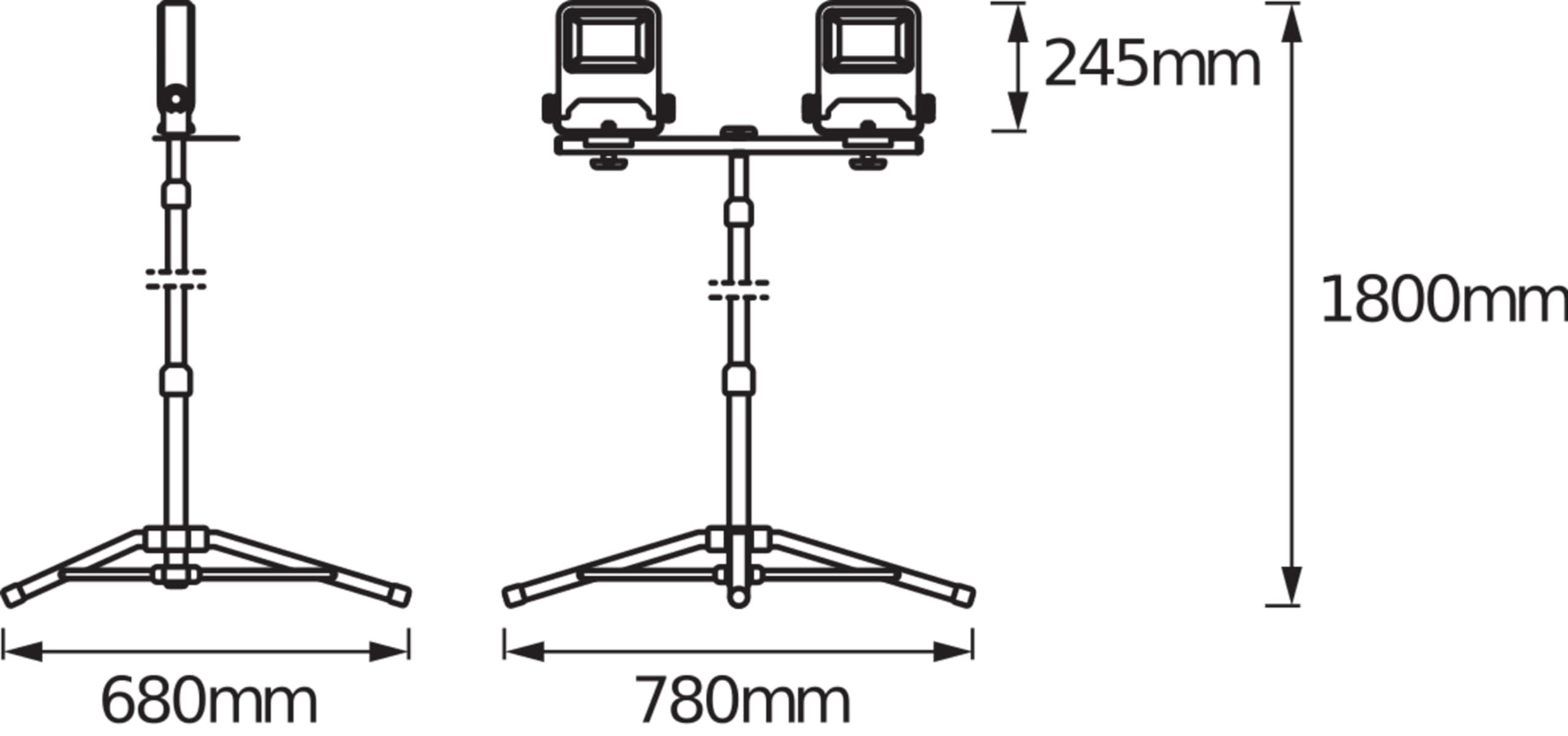 Ledvance Światło Robocze Led, Pomarańczowy/Szary, 2 x 50W