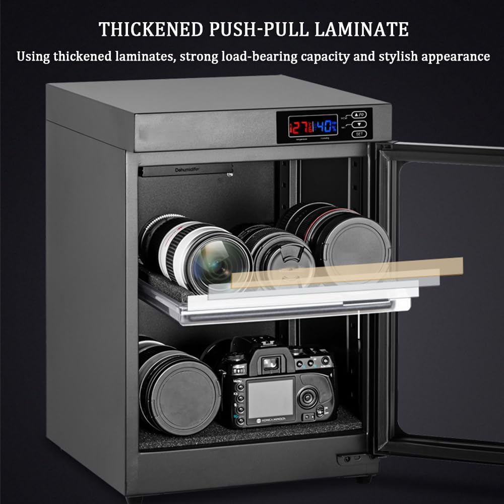 Cámara De Gabinete Seco De 2 Capas, Control De Control Digital De 30l, Gabinete Automático De Cámara Táctil con Luces Led Y Temperatura Constante, Equipo De Fotografía Caja Humedad Seca Electrónica