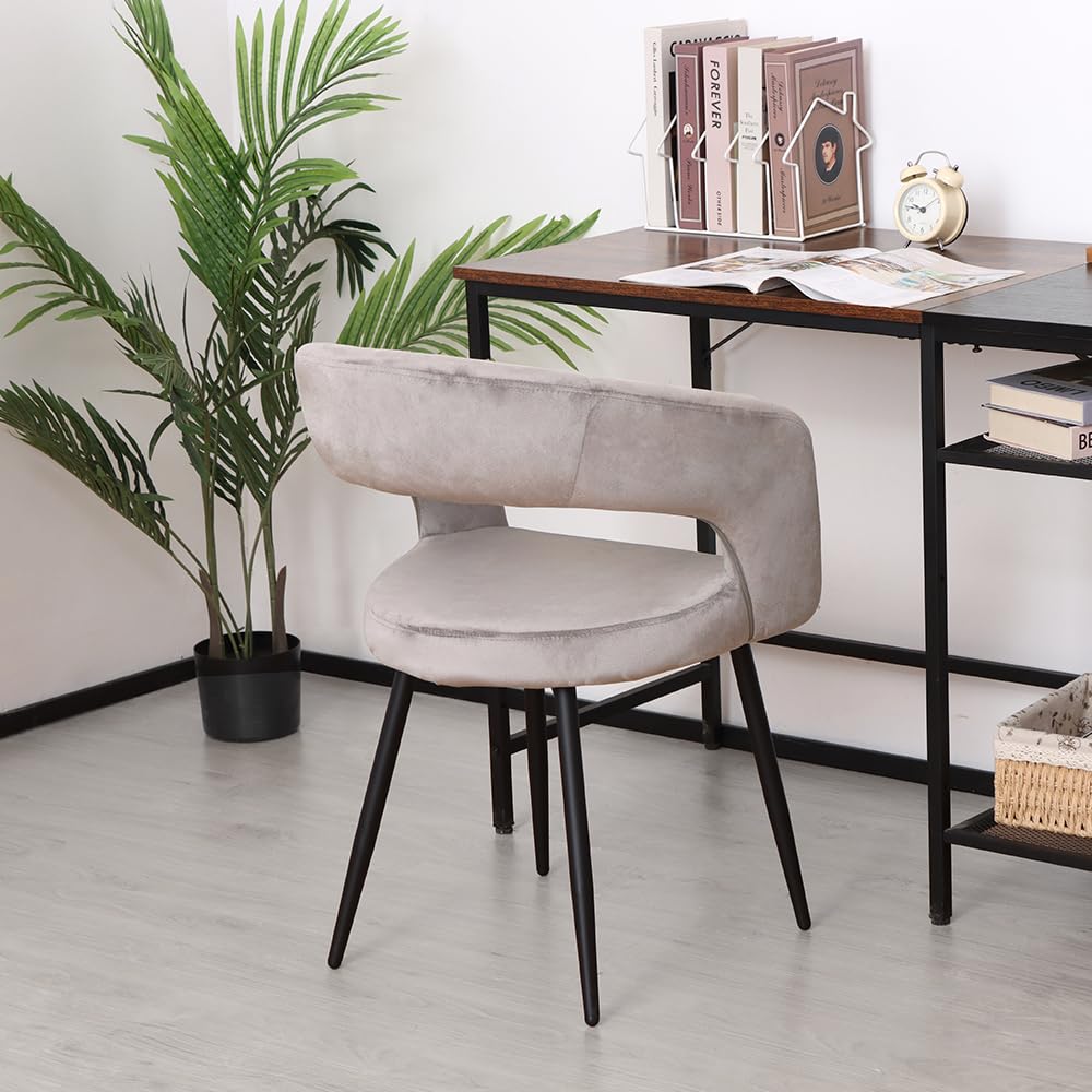 Amazon｜ダイニングチェア 2脚セット ベルベット 肘付き 食卓椅子