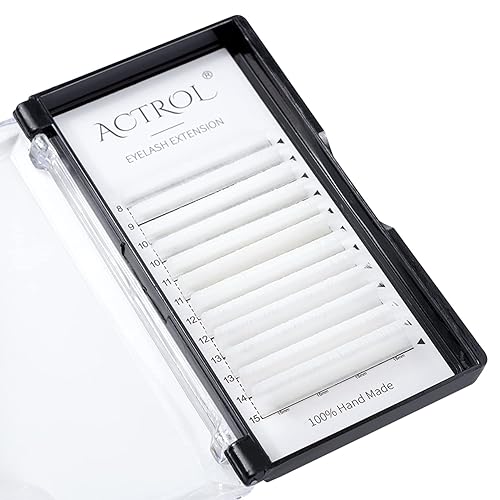 Extensiones de pestañas UV neón de colores, extensiones de pestañas fluorescentes coloridas, Easy Fan de 0.433 in, 0.07D, rizo que brilla bajo la