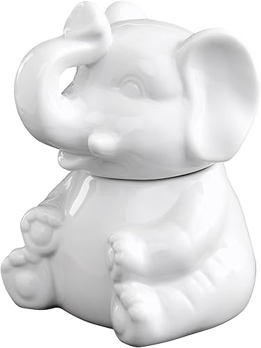 Miniatura 7 de HIC Kitchen Mini crema de elefante con asa porcelana blanca fina 2 onzas