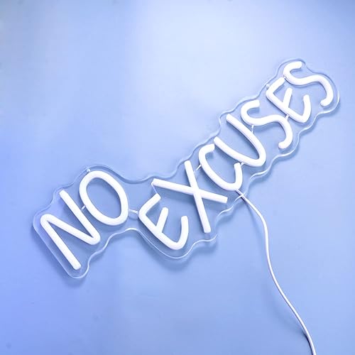 Miniatura 6 de Letrero de neón rosa con texto en inglés "No Excuss", luz LED inspiradora, motivacional, regulable, decoración de pared, accesorios de gimnasio,