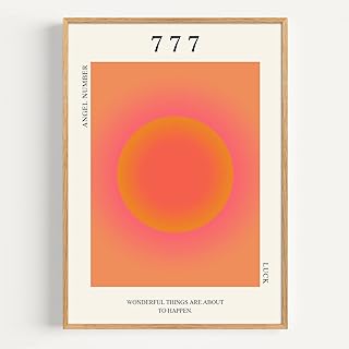 Aesthetic 777 Angel Number Poster Canvas, Angel Number 777 Poster, 777 Wall Art Print, Colorful Gradient Aura Print, 777 Luck Number Poster, Gradient 777 Aura Print Minimalist Wall Art Home Decor