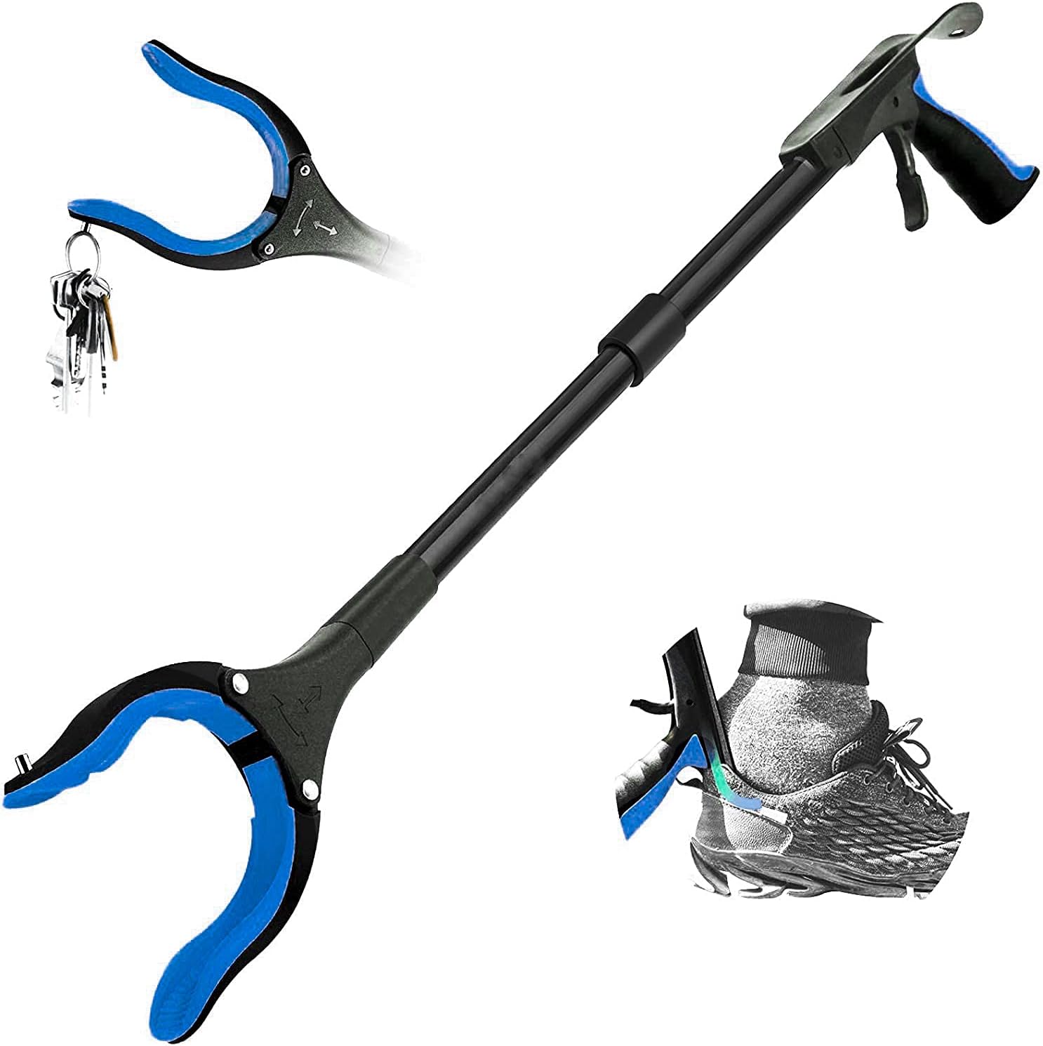 ZOJI Reacher Grabber Tool with Shoehorn, 90° Rotating Head Littler