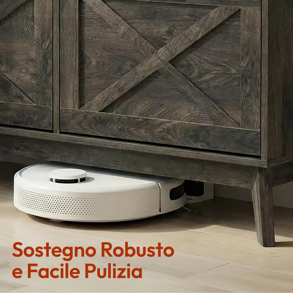 CASABEL Scarpiera 4 Ribalte, Frontali con motivo a croce, Legno Scuro, Design Funzionale, Grande Capacità 24 Paia, Mobile Pratico per Corridoio, Ingresso o Soggiorno, 114x24x96 cm