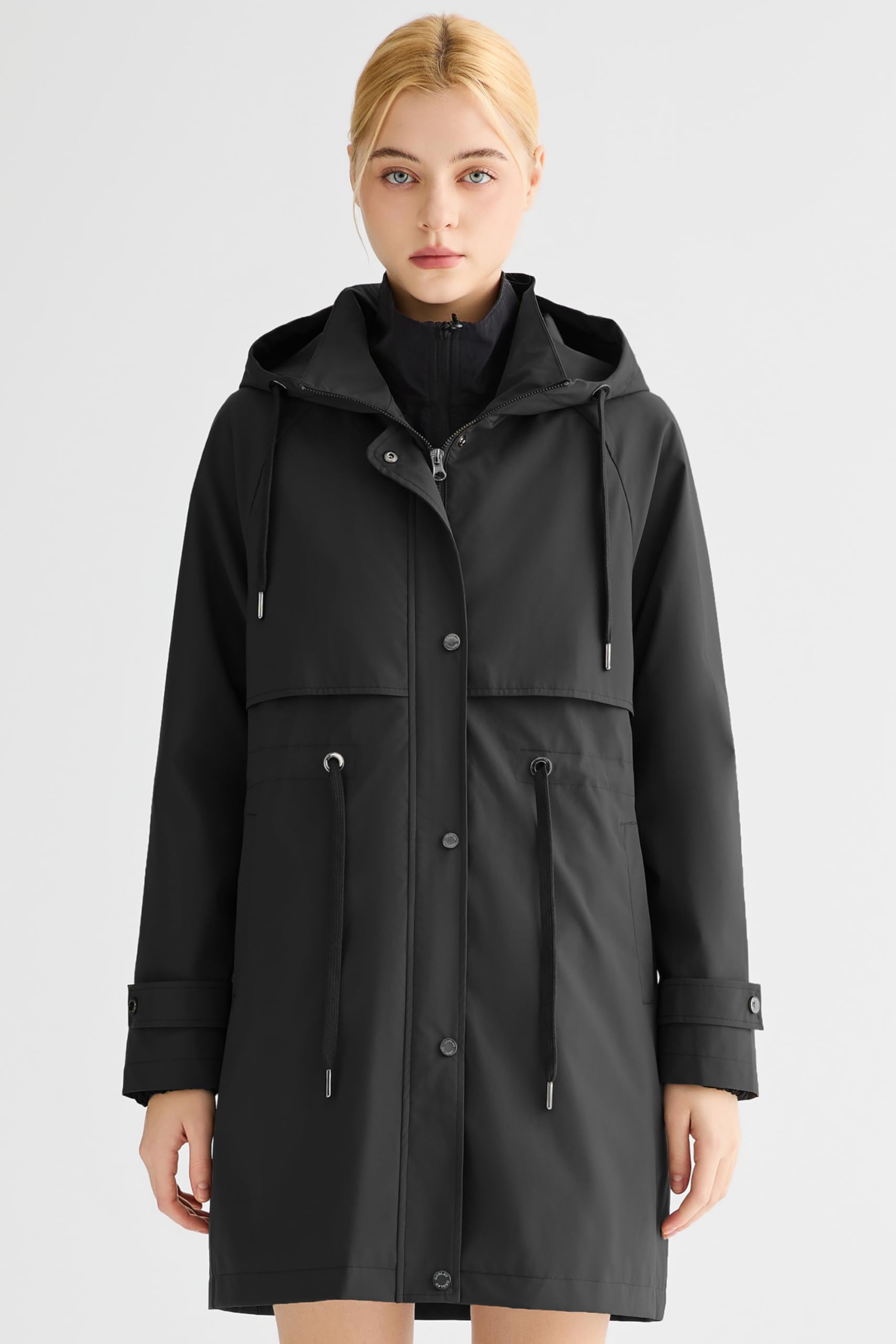 Orolay Femme Manteau Léger à Capuche Veste Imperméable et Coupe-vent D'extérieur