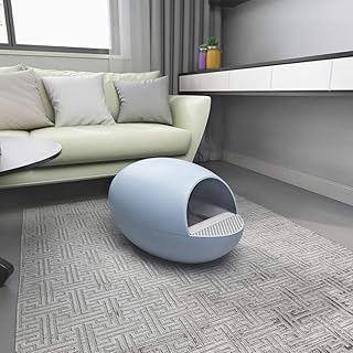 yaunli Toaleta dla kotów w pełni zamknięta automatyczna toaleta dla kota łatwa do czyszczenia elektryczna skrzynka na śmieci automatyczne usuwanie nieprzyjemnych zapachów skrzynka toaletowa (kolor: Niebieski, rozmiar: 44,5 x 77 x 46 x 16 cm)