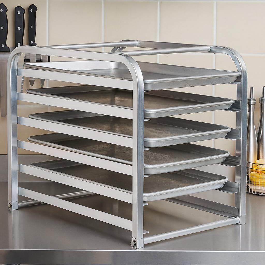 7 Pan End Load Countertop Full Size Sheet | Bun Pan Rack | NSF Certified | (20.3" Long x 24" Deep)