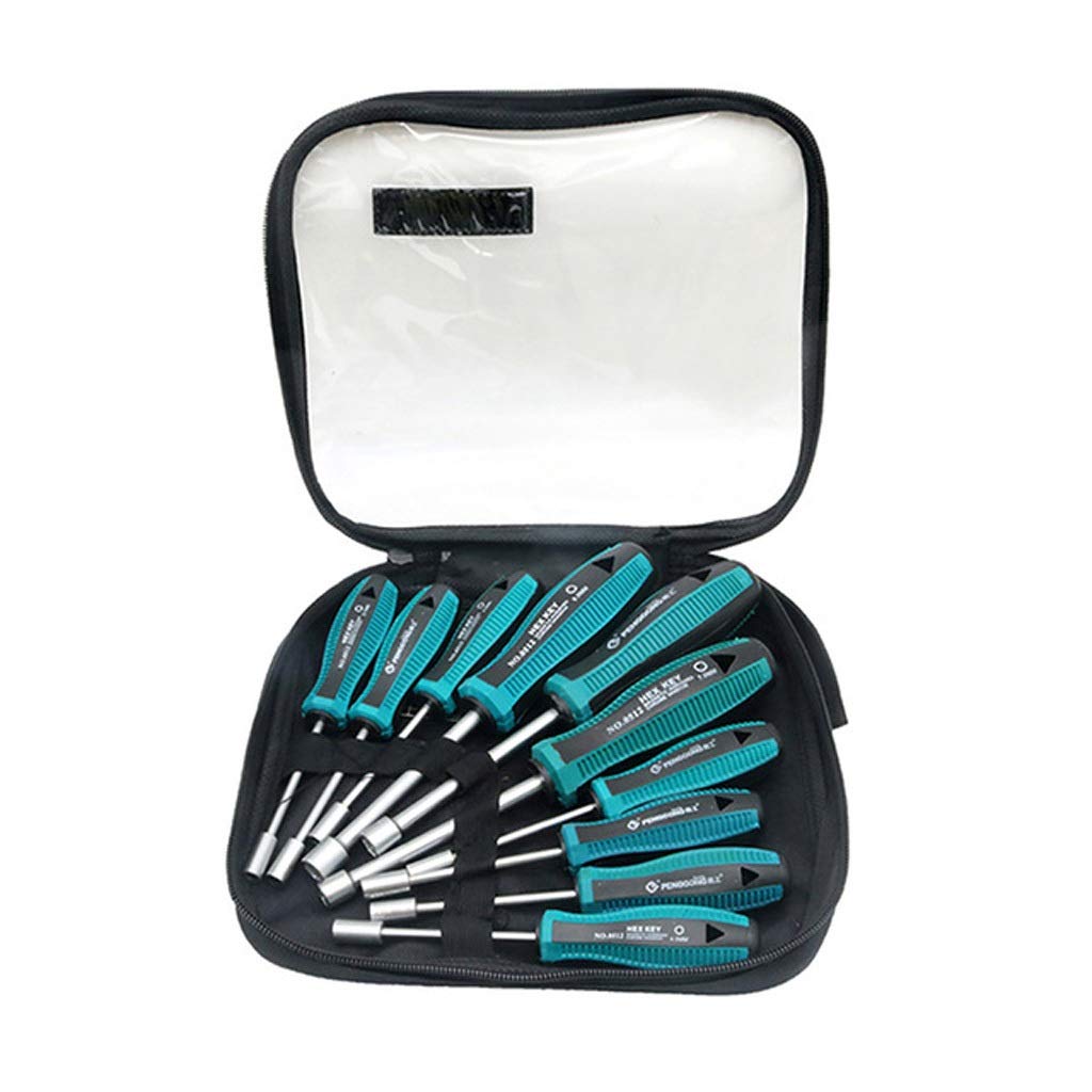 Cacciavite Socket 10 Pz Set Set Precision Hexagon Vite Dadi Tasti Driver Portatile Portatile Riparazione domestica Kit attrezzi a mano