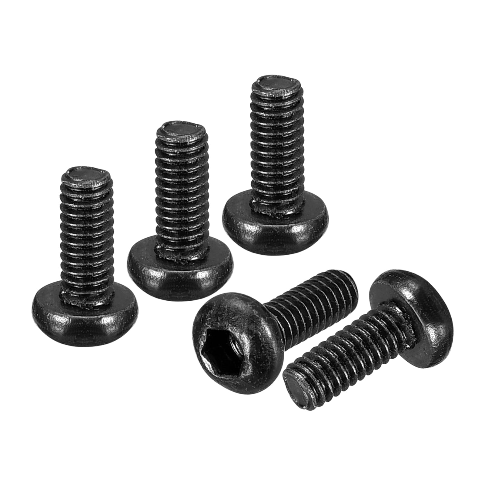 DTGN M2.5-0.45x6mm Button Head Socket Cap Screws - 100Pack - Good for Road Bicycle, Mountain Bike, Auto, Motorcycle - Carbon Steel Black Oxide - Hex Drive Fasteners