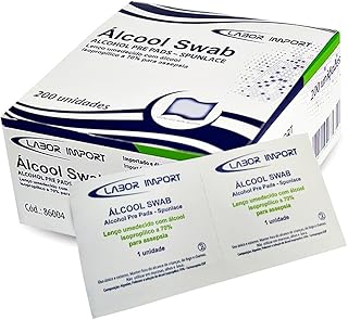 Álcool Swab Isopropílico 70% Sache Lenço Umedecido - 200un - SOLIDOR