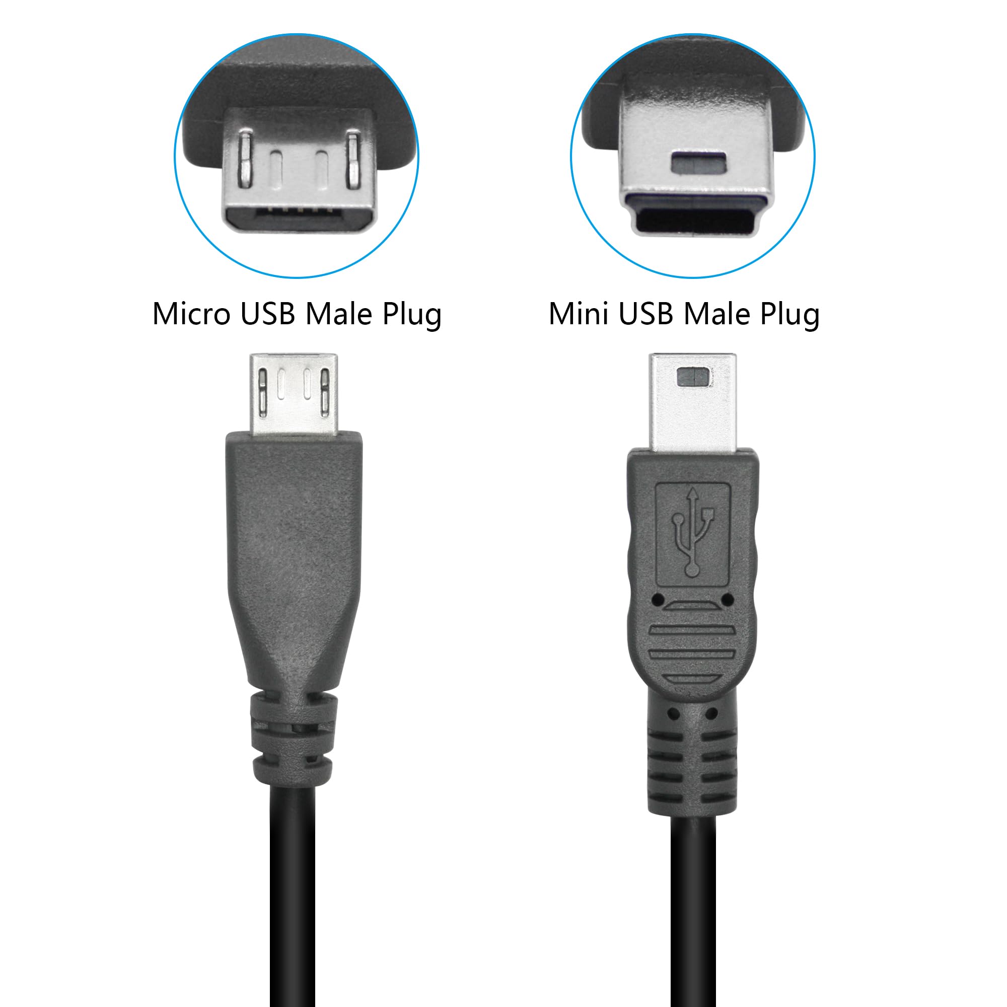 Câble De Données Usb Micro Vers Mini USB, 0,5 M, Compatible