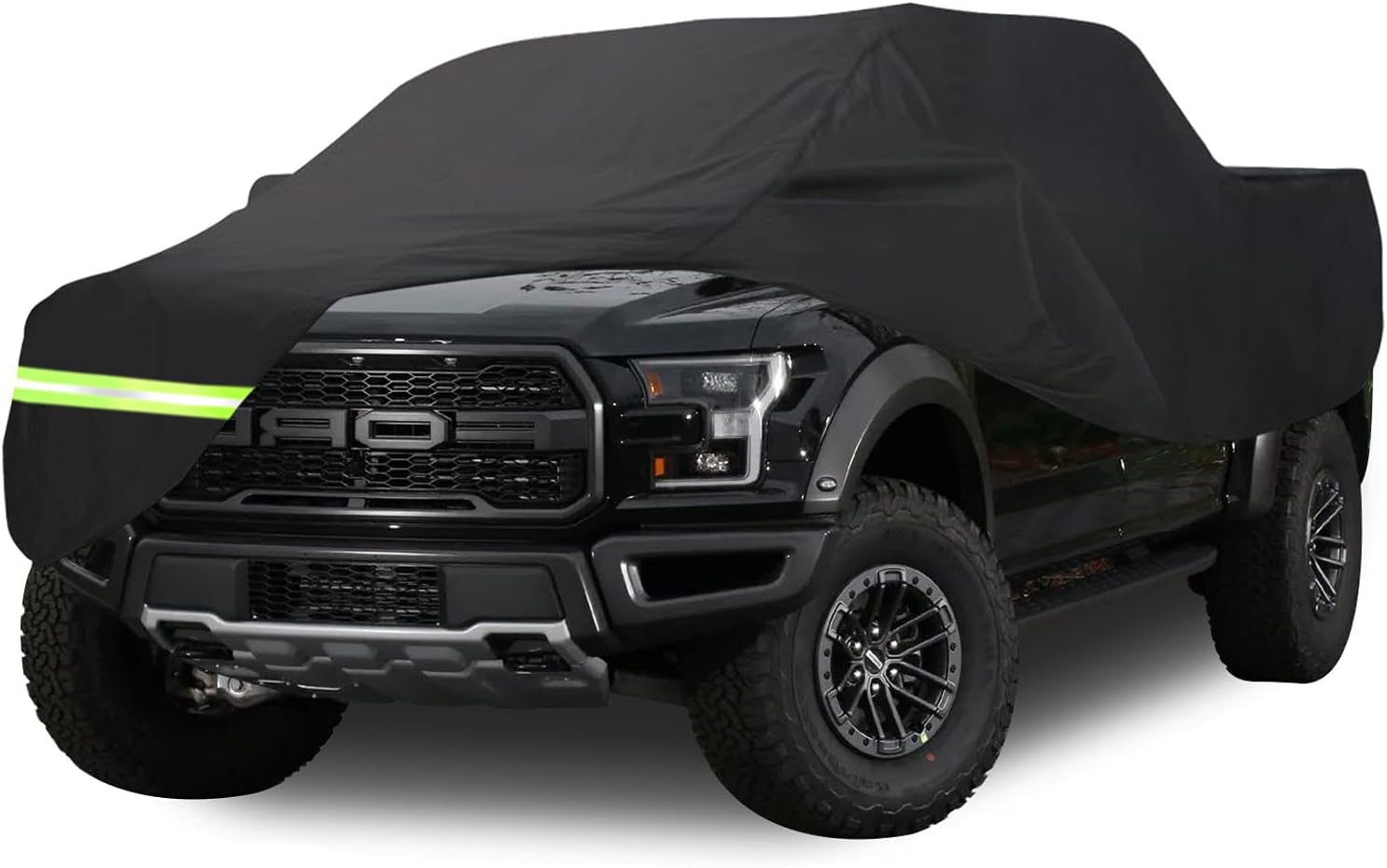 YIXIND Waterproof Car Covers for Ford F150 F250 F350 Raptor pickup truck Super Crew Cab 5FT- 8FT Long Bed Box Truck 190T Covers Customer Fit Waterproof Windproof Strap & Double Door Zipper