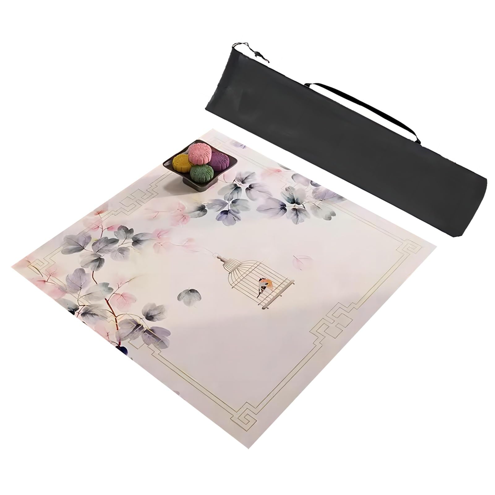 tapete de póquer, Tapete de Mesa Majiang, tapete Mahjong Cuero Antideslizante, Cuadrado Resistente al Desgaste(Style 1,80x80cm (31.49x31.49in))