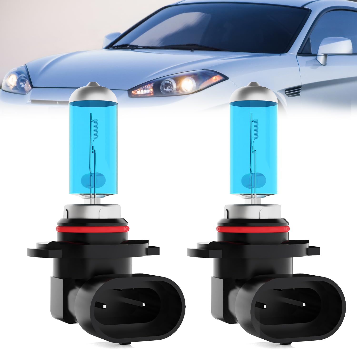 Fog Light Bulbs Compatible With Hyundai Tiburon 2007-2008, 9006 Fog Lights Halogen Light Bulb, Super Bright 6000K White, Plug and Play, Pack of 2