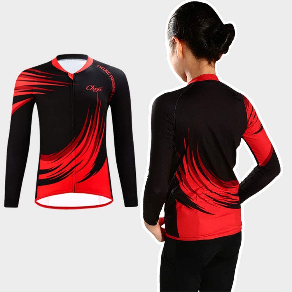 Traje De Ciclismo Niño Maillot De Ciclismo Niño (Bicicleta Camiseta Manga Larga + Pantalones Largos con Asiento Acolchado)