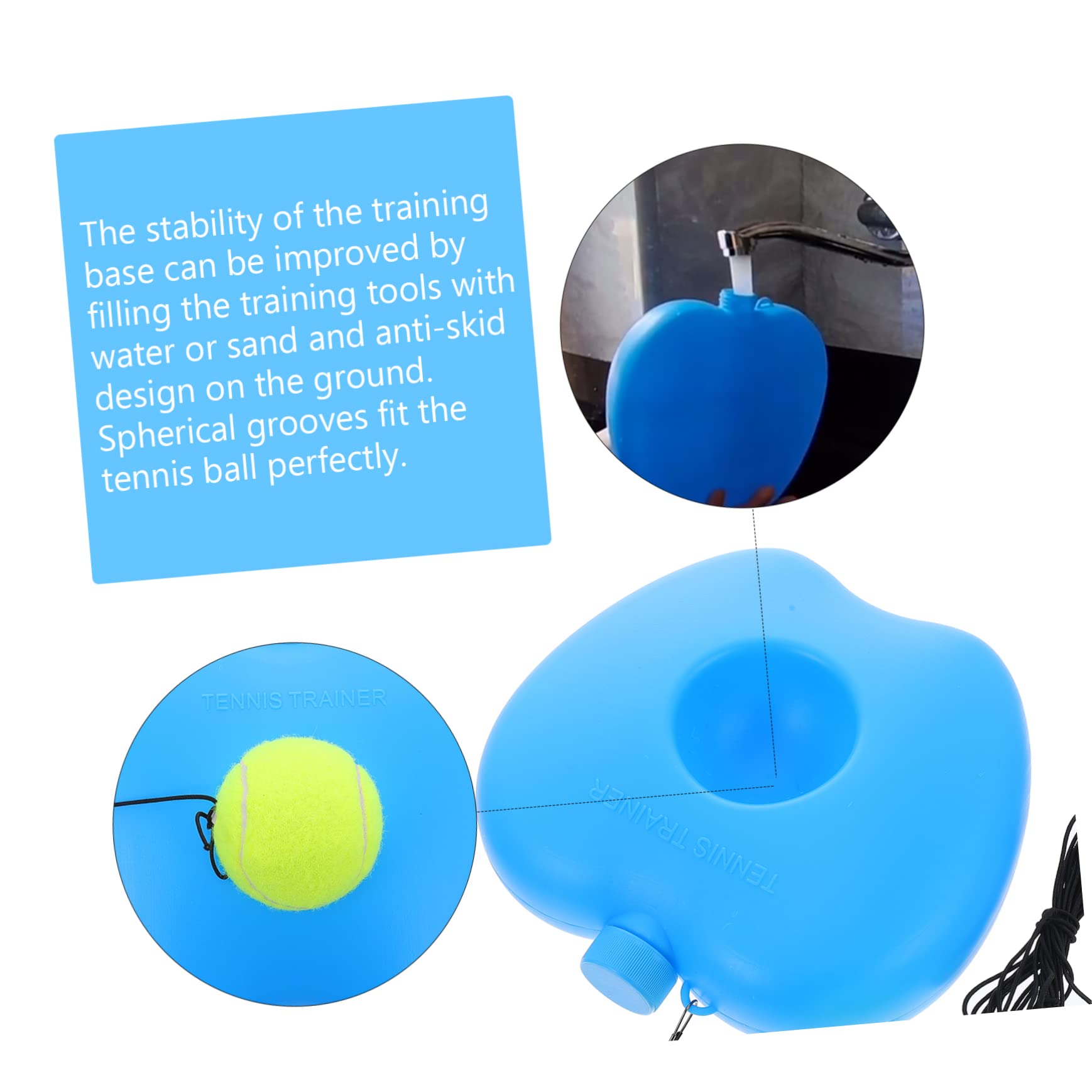 balacoo Sports Training Base Tennis Practicing Equipment Rebound Balls Set Tennis Training Tool for Adults Children