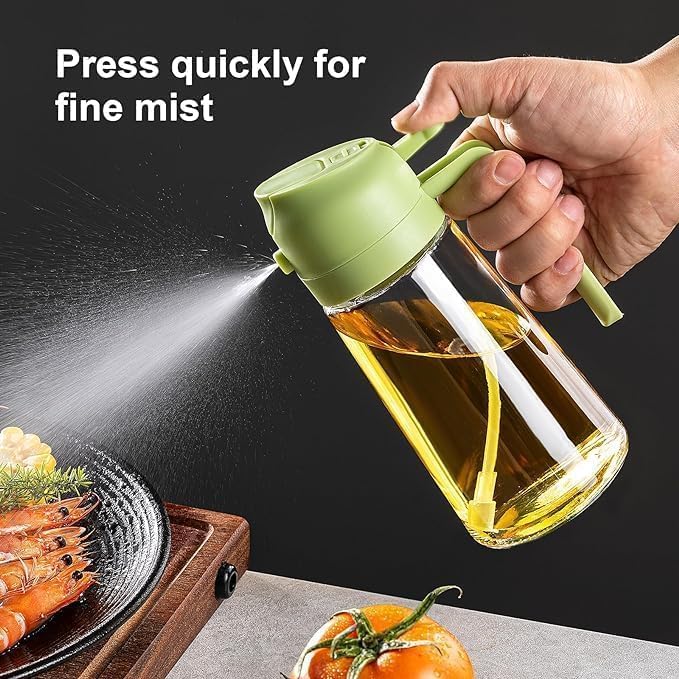 Image of Nirency Oil Spray Bottle for Cooking, Oil Sprayer for Air Fryer, Vinegar Pourer and Sprayer Bottle,(Multicolor) (2 in 1 Oil Spray Bottle)