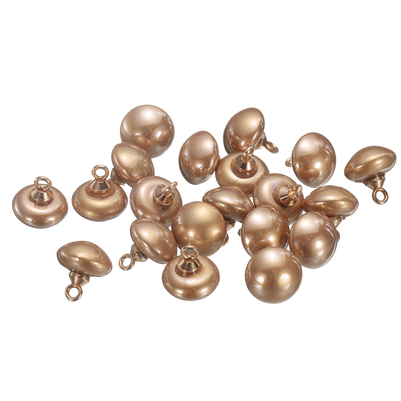 Boutons à tige dorés HARFINGTON imitation perle café de haute qualité pour robe 10 mm