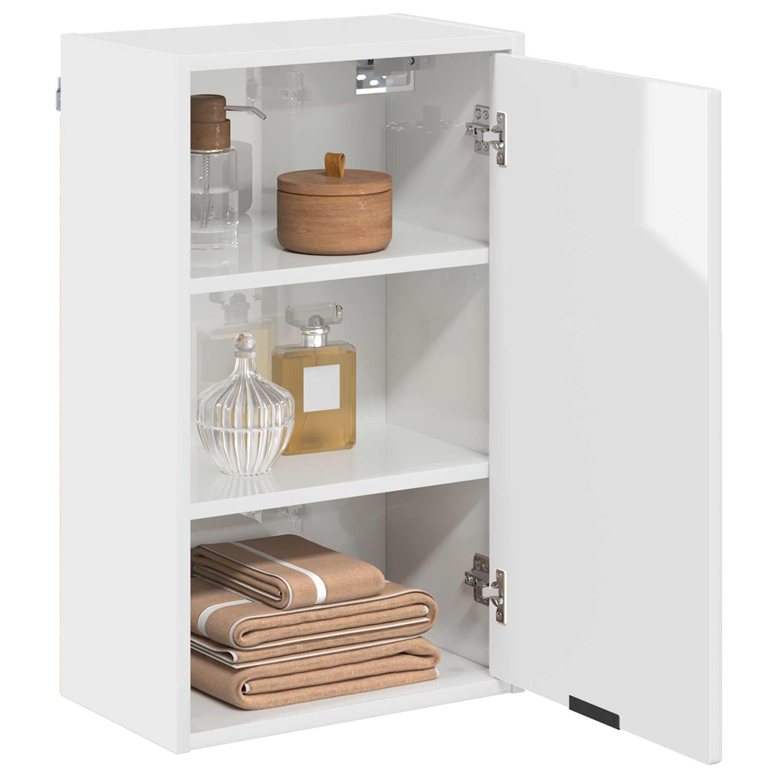 Generisch Badezimmerschrank Hochglanz Weiß 39 x 23,5 x 65 cm,Badezimmerwaschtische,10.82 kg-883388