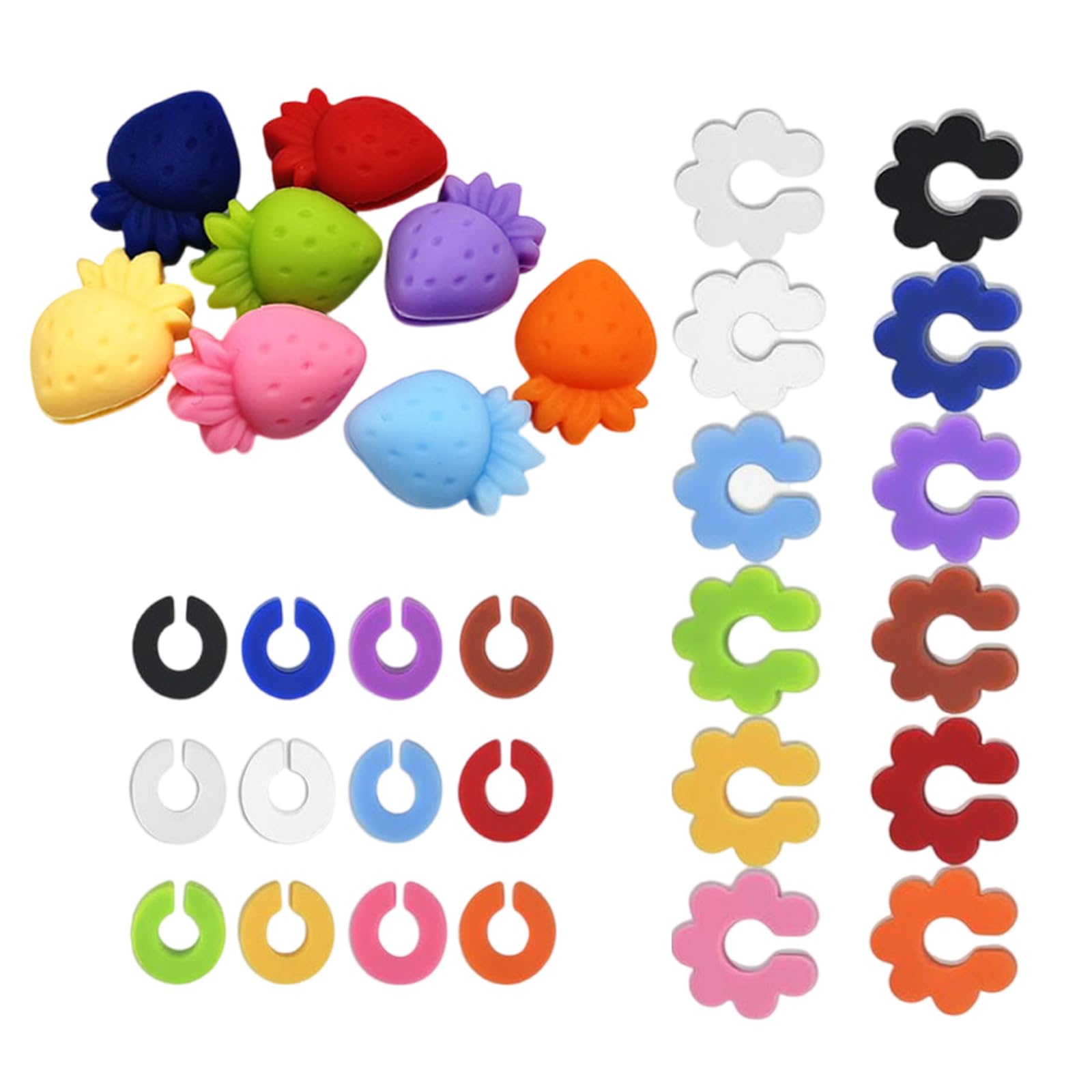 Shurhome Nonslip Wine Charm Silicone Drink Markers Wine Glasses Charm Glass Identifiers Suitable for Parties and Special Event Party Glass Identifiers