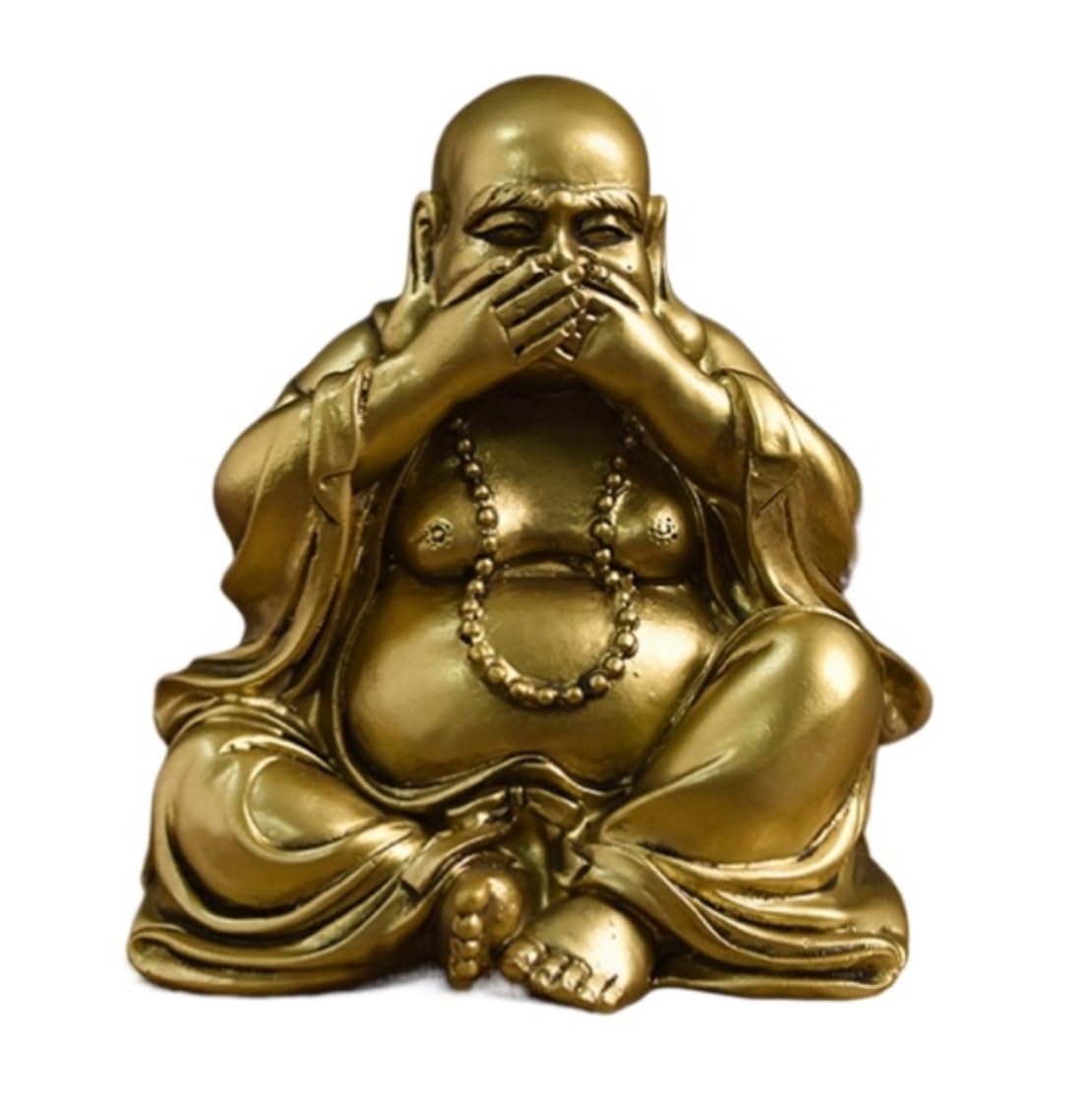 GAOJUNAN Buddha Statue,Zen Altars, 3.9 Inches Buddha Statue Resin Happy Laughing For Money And Wealths Home And Car Decor Desk Shelf Decoration(A)