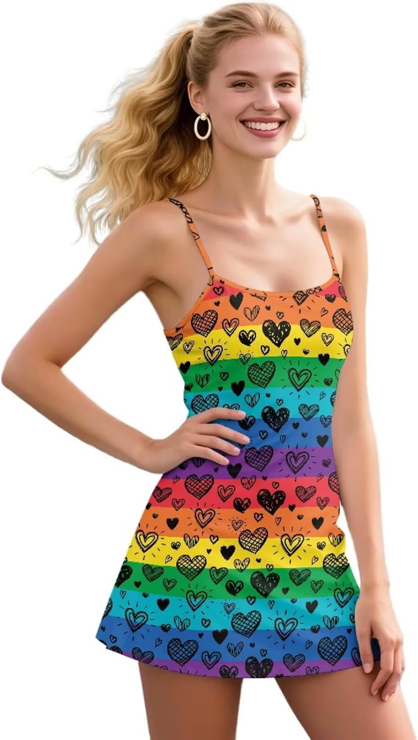 Yewattles Tennis Dress for Women Athletic Golf Workout Dress with Built-in Shorts and Pockets
