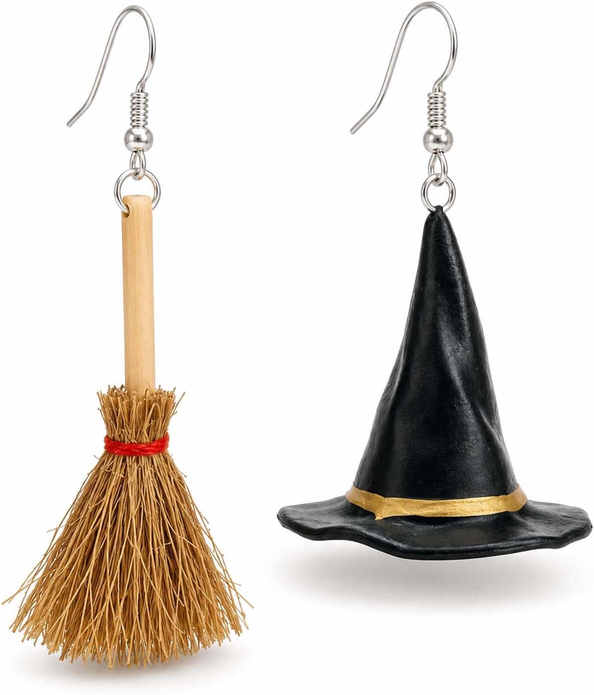 Halloween Witch Hat Pumpkin Ghost Bat Earrings for Women
