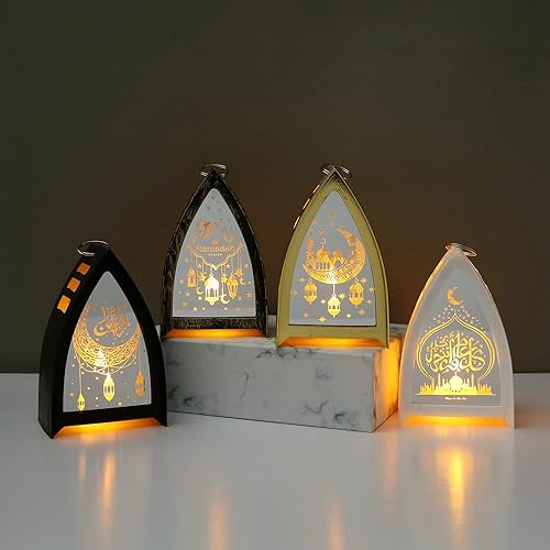 Farol de vela Ramadán, farol de viento LED decorativo Ramadán, Ramadán Eid Mubarak para decoración del hogar (bronce)