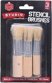 مجموعة فرش استنسل خشبية بمقاسات مختلفة كيب سميلينج ستوديو، 3 قطع، أصفر