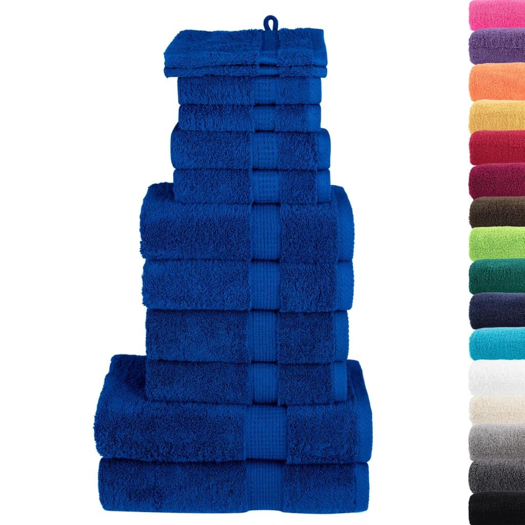 Solund, set di asciugamani di alta qualità, 12 pezzi, 600 g/m², in 100% cotone, include guanto da bagno, asciugamano per ospiti, asciugamano, asciugamano da doccia, assorbente, lavabile in