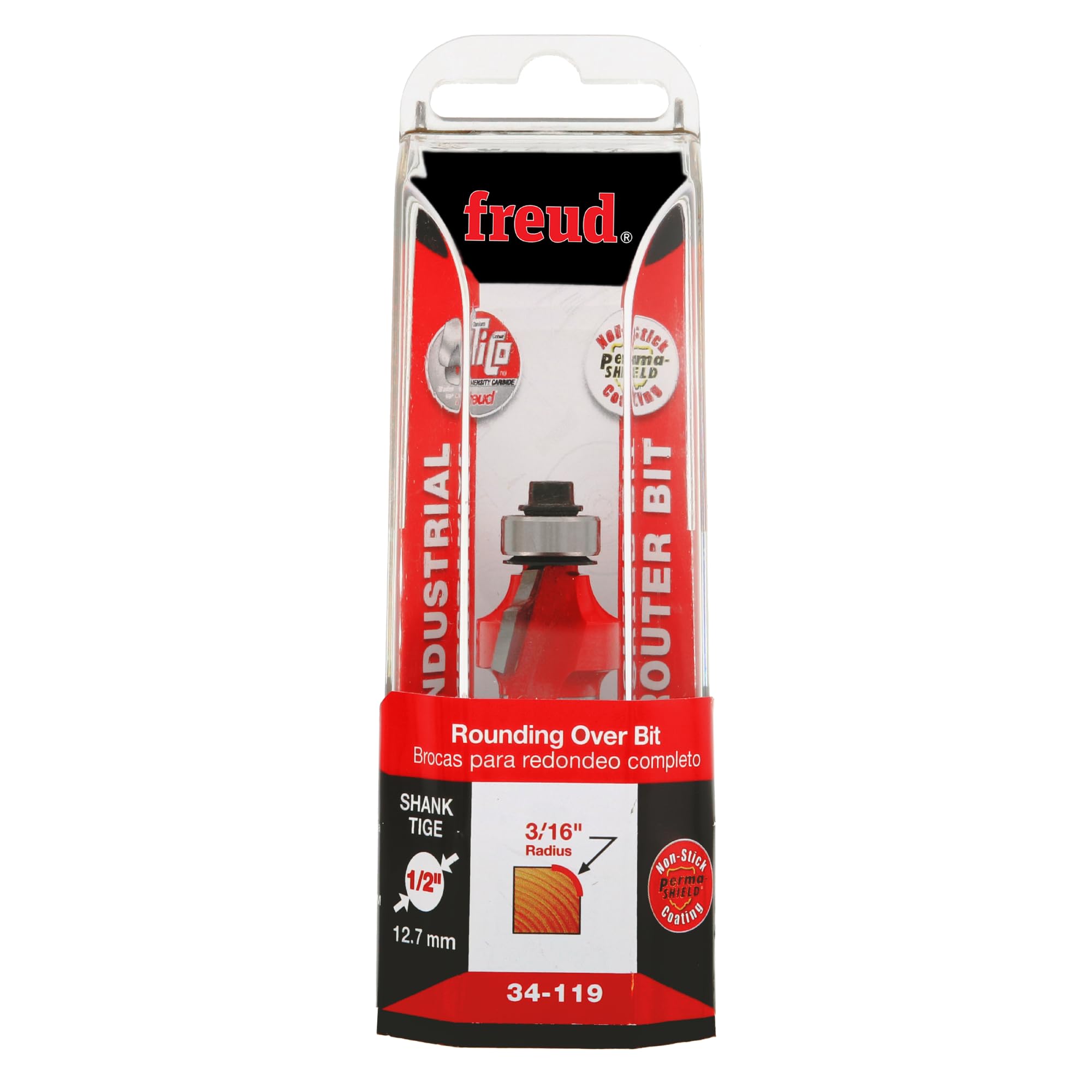 Freud 34-119 : Fraise à arrondir à rayon de 3/16" avec tige de 1,27 cm