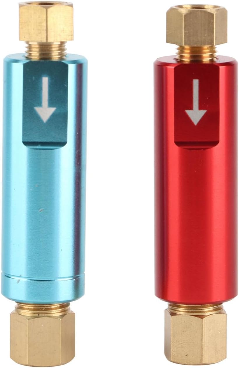 2Pcs Brake Pressure Check Valve, Universal Metal Pressure Valve Replacement, High Strength Rustproof Press Valve with 3/8-24NPT and 1/8-27NPT Joint S