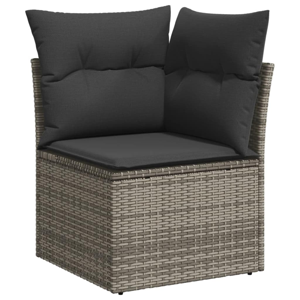 Brokky Poly Rattan Lounge mit Stauraum Balkon Lounge Gartenlounge Outdoor Loungemöbel Rattan Gartenmöbel Set Terassenmöbel Außen Gartensofa-Grau-4-tlg-mit Aufbewahrung & Tasche