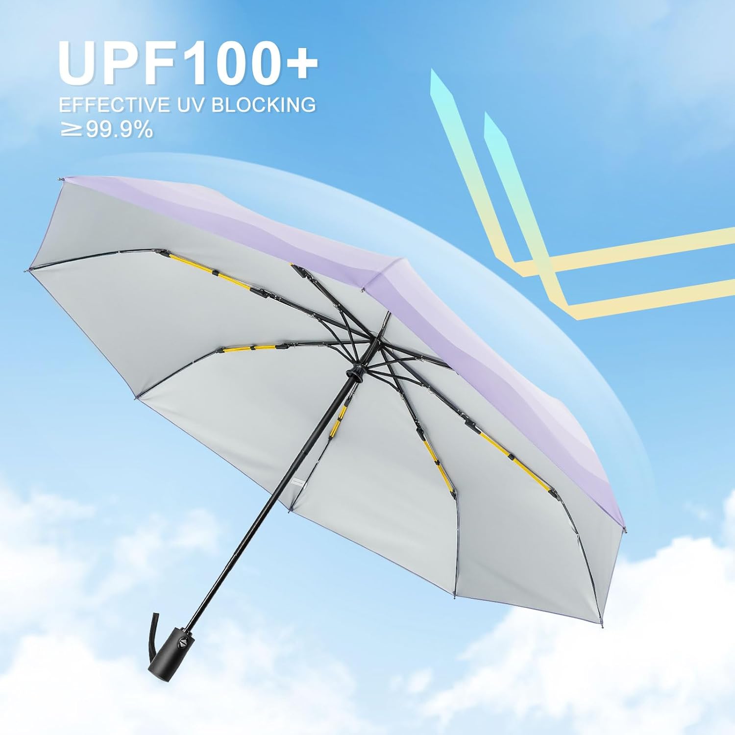 Lejorain Cute Women Sun Umbrella - Automatic Folding UV Protection Lightweight Umbrella Compact Travel Fashion Pretty Collapsible Golf Rain Umbrellas for Women
