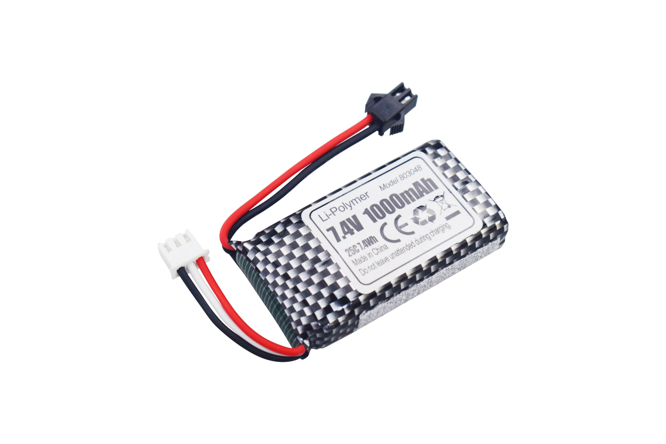 2PCS 7.4V 1000mah 2S SM-2P Plug Lipo batteria con 2-in-1 caricabatterie per 1601AMP 1601AMP2 1601AMP3 RC Veicolo anfibio RC Veicolo RC Barca RC Drone Batteria