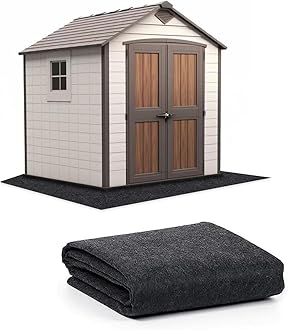 10 x 10 FT Outdoor Storage Shed Mat, Waterproof Storage Shed Flooring Mat, Anti-Slip Patio Furniture Floor Scratch Prevention Mat, Dustproof Outdoor Carport Mat