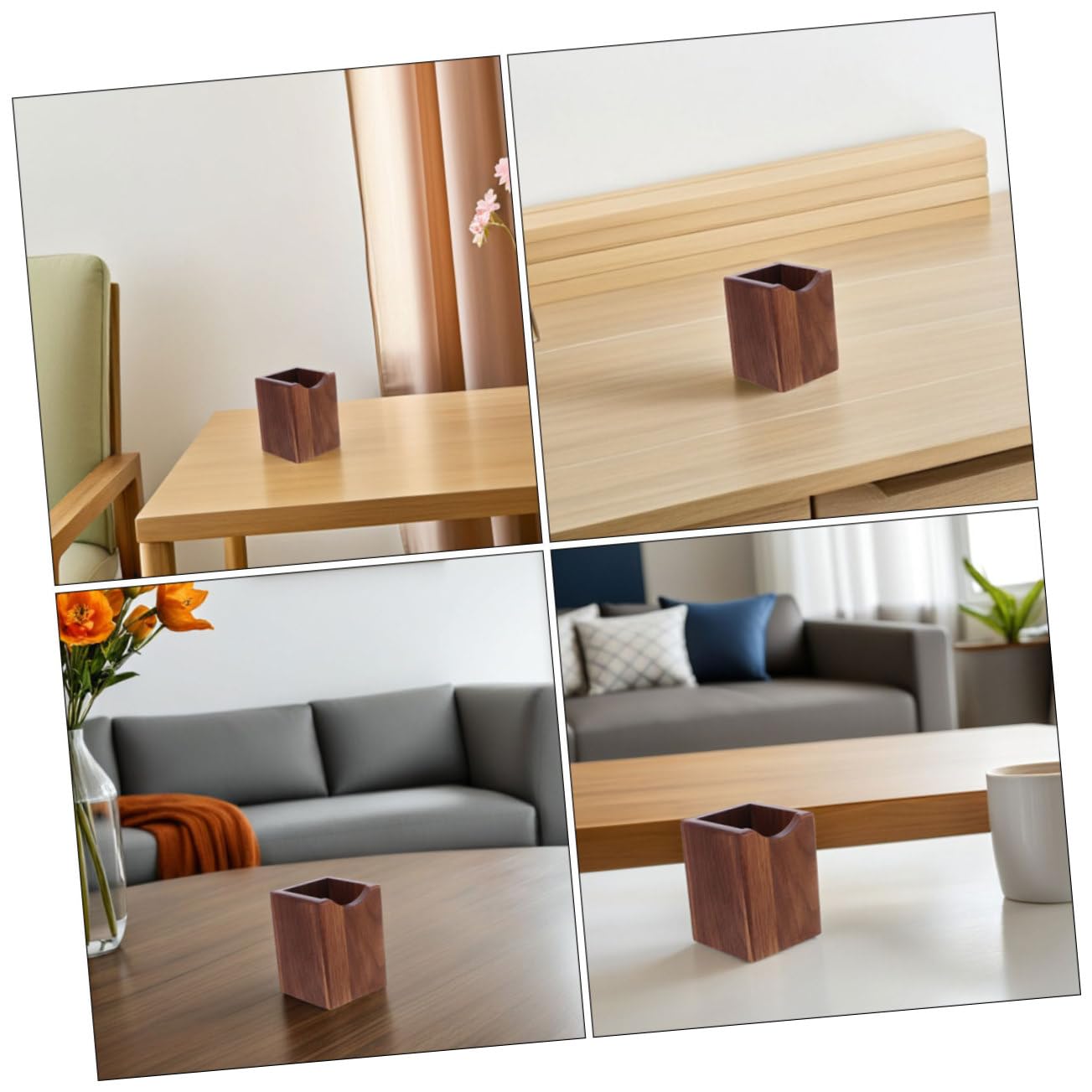 2 Stück Teiliges Schwarzer Walnussholz Stiftehalter Eleganter Holz Organizer für Schreibtisch Makeup Pinsel Aufbewahrung Langlebiger Schreibtisch Organizer für Büro Zuhause und
