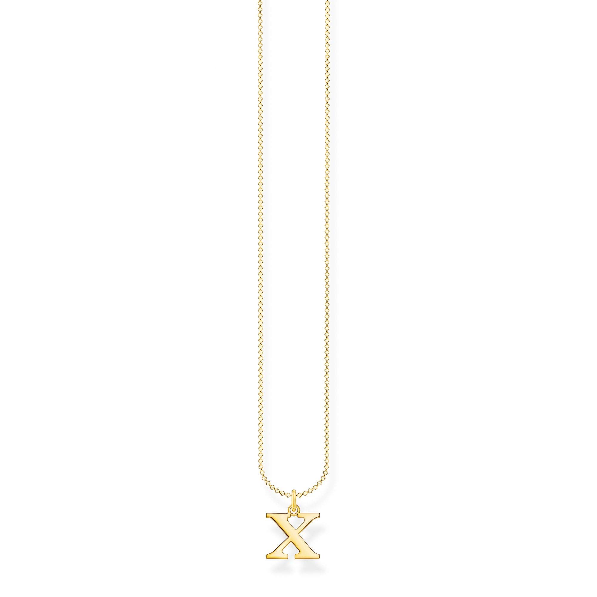 THOMAS SABO Kette Buchstabe X gold 925 Sterlingsilber, 750 Gelbgold Vergoldung