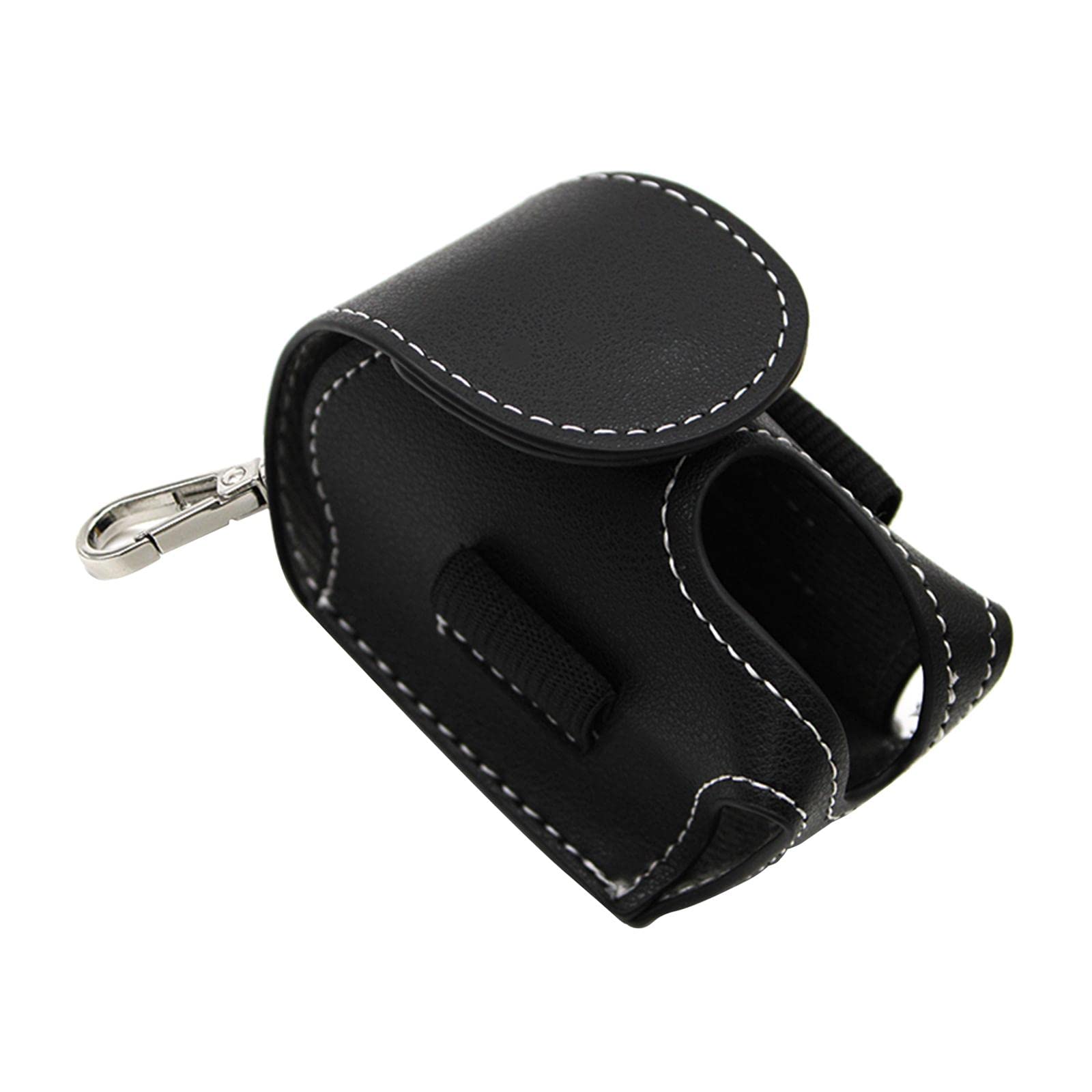 Pochette porte-balle de golf en cuir noir - Étui ceinture pour 2 balles et 4 tees